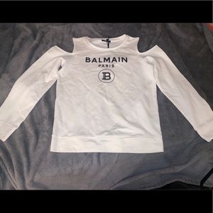 Balmain Cut-Out Logo Sweatshirt